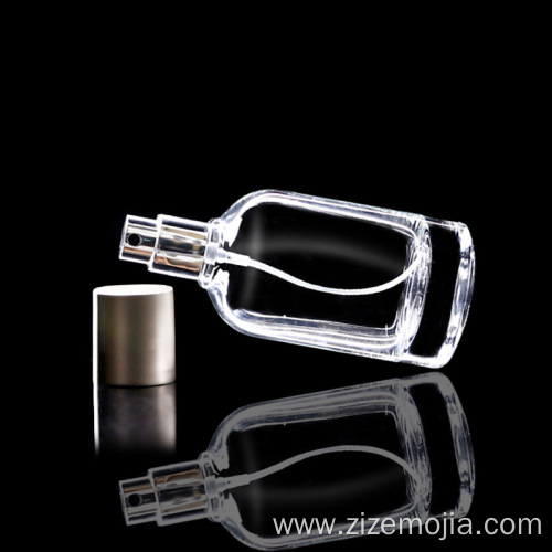 Glass 50ml 100ml perfume bottle with silver cap